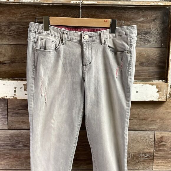 Mossimo Supply Co Ladies Crop Pantacourt Cotton Jeans, Size 13, Faded Gray - Picture 2 of 10